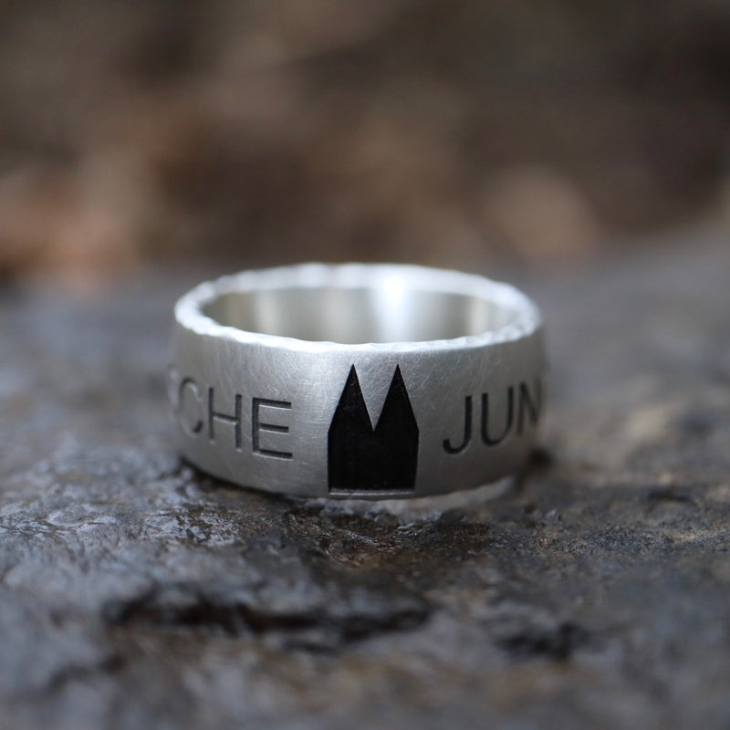10 mm Premium Ring schwammmatt mit Dom mit außen Gravur